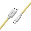 Klaviatūra CableMod Classic Coiled Cable susuktas klaviatūros laidas USB-C į USB Type A, Lemon Ice – 150cm