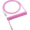 Klaviatūra CableMod Classic Coiled Cable susuktas klaviatūros laidas USB-C į USB Type A, Strawberry Kreminis – 150cm