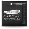 Klaviatūra CableMod Classic Coiled Cable susuktas klaviatūros laidas USB-C į USB Type A, Midnight Juodas – 150cm