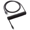 Klaviatūra CableMod Classic Coiled Cable susuktas klaviatūros laidas USB-C į USB Type A, Midnight Juodas – 150cm