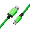 Klaviatūra CableMod Classic Coiled Cable susuktas klaviatūros laidas USB-C į USB Type A, Viper Žalias – 150cm