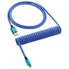 Klaviatūra CableMod Classic Coiled Cable susuktas klaviatūros laidas USB-C į USB Type A, Galaxy Mėlyna – 150cm