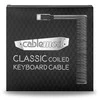 Klaviatūra CableMod Classic Coiled Cable susuktas klaviatūros laidas USB-C į USB Type A, Carbon Pilkas – 150cm