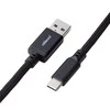 Klaviatūra CableMod Classic Coiled Cable susuktas klaviatūros laidas USB-C į USB Type A, Midnight Juodas – 150cm