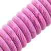 Klaviatūra CableMod Classic Coiled Cable susuktas klaviatūros laidas USB-C į USB Type A, Strawberry Kreminis – 150cm