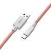 Klaviatūra CableMod Classic Coiled Cable susuktas klaviatūros laidas USB-C į USB Type A, Orangesicle – 150cm