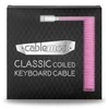 Klaviatūra CableMod Classic Coiled Cable susuktas klaviatūros laidas USB-C į USB Type A, Strawberry Kreminis – 150cm