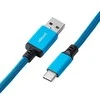 Klaviatūra CableMod Classic Coiled Cable susuktas klaviatūros laidas USB-C į USB Type A, Specturm Mėlyna – 150cm