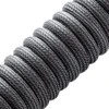 Klaviatūra CableMod Classic Coiled Cable susuktas klaviatūros laidas USB-C į USB Type A, Carbon Pilkas – 150cm