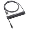 Klaviatūra CableMod Classic Coiled Cable susuktas klaviatūros laidas USB-C į USB Type A, Carbon Pilkas – 150cm