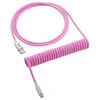 Klaviatūra CableMod Classic Coiled Cable susuktas klaviatūros laidas USB-C į USB Type A, Strawberry Kreminis – 150cm