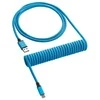 Klaviatūra CableMod Classic Coiled Cable susuktas klaviatūros laidas USB-C į USB Type A, Specturm Mėlyna – 150cm