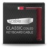 Klaviatūra CableMod Classic Coiled Cable susuktas klaviatūros laidas USB-C į USB Type A, Republic Raudona – 150cm