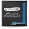 Klaviatūra CableMod PRO Coiled Cable susuktas klaviatūros laidas USB A į Micro USB C, Specturm Mėlyna – 150cm