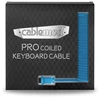 Klaviatūra CableMod PRO Coiled Cable susuktas klaviatūros laidas USB A į Micro USB C, Specturm Mėlyna – 150cm