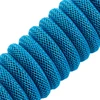 Klaviatūra CableMod PRO Coiled Cable susuktas klaviatūros laidas USB A į Micro USB C, Specturm Mėlyna – 150cm