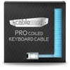 Klaviatūra CableMod PRO Coiled Cable susuktas klaviatūros laidas USB-C į USB Type A, Blueberry Cheesecake - 150cm