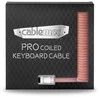 Klaviatūra CableMod PRO Coiled Cable susuktas klaviatūros laidas USB-C į USB Type A, Orangesicle – 150cm