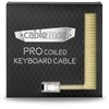 Klaviatūra CableMod PRO Coiled Cable susuktas klaviatūros laidas USB-C į USB Type A, Lemon Ice – 150cm
