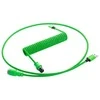 Klaviatūra CableMod PRO Coiled Cable susuktas klaviatūros laidas USB-C zu USB Typ A, Viper Žalias – 150cm