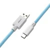 Klaviatūra CableMod PRO Coiled Cable susuktas klaviatūros laidas USB-C į USB Type A, Blueberry Cheesecake - 150cm