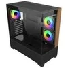 „Cooler Master Elite 690 Wood“, ATX, permatomas šoninis skydelis, 3x 120 mm ARGB ventiliatoriai, juodas