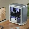 „Cooler Master“ korpusas „MasterFrame 500 Mesh“ sidabrinis, permatomas šoninis skydelis, ATX, 2x 200 mm ventiliatoriai, 1x 120 mm ventiliatorius, pilkas