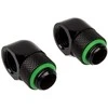 Corsair „Hydro X“ serijos adapteriai 90 laipsnių G1/4 colio kištukas į G1/4 colio kištuką, 2 vnt., pasukami, juodas