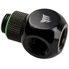 Corsair „Hydro X“ serijos XF adapteris Y formos skirstytuvas G1/4 colio AG į 2x G1/4 colio IG - pasukamas, juodas