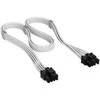 Corsair cable, Type 4, PCIe power connector, 8-pin (6+2), 650mm, individually sleeved – baltas
