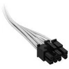 Corsair cable, Type 4, PCIe power connector, 8-pin (6+2), 650mm, individually sleeved – baltas