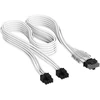 „Corsair Premium Sleeved“ 2x 8 kontaktų į 12V-2×6 kabelis, skirtas 5 tipo maitinimo šaltiniui – Baltas