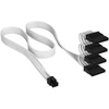 „Corsair Premium Sleeved 4x SATA“ maitinimo kabeliai, skirti 5 tipo maitinimo šaltiniams – Baltas