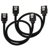 Corsair Premium Sleeved SATA Cable, juodas 30cm – 2 pack