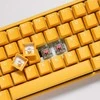 Ducky One 3 geltona mini žaidimų klaviatūra, RGB LED – MX-Silent-Raudona