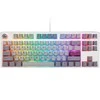 Ducky One 3 Mist Pilkas TKL žaidimų klaviatūra, RGB LED – MX-Silent-Raudona US išdėstymas