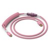Glorious Coiled Cable susuktas klaviatūros laidas Prism Rožinė, USB-C į USB-A – 1,37m, rožinės spalvos