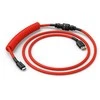 Klaviatūra Glorious GMMK Coiled Cable susuktas klaviatūros laidas Crimson Raudona, USB-C į USB-A – raudonos ir juodos spalvos