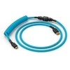 Klaviatūra Glorious GMMK Coiled Cable susuktas klaviatūros laidas Electric Mėlyna, USB-C į USB-A – mėlynos ir juodos spalvos