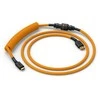 Klaviatūra Glorious GMMK Coiled Cable susuktas klaviatūros laidas Glorious Gold, USB-C į USB-A – auksinės ir juodos spalvos