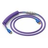 Klaviatūra Glorious GMMK Coiled Cable susuktas klaviatūros laidas Nebula, USB-C į USB-A – violetinės ir sidabro spalvos