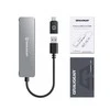 Graugear Pilkas USB Hub, 4 jungtys, 2x USB-A, 2x USB-C, incl. USB-C adapter