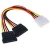 InLine 4 kontaktų Molex maitinimo Y kabelis iki 2x SATA maitinimo - 0,15 m