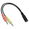 InLine Audio Headset Y-Adapteris cable, 2x 3.5mm plugs to 3.5mm jack 4-pole CTIA – 0.15m