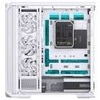 Jonsbo D400 PC-kompiuterio korpusas, Midi Tower, ATX, Tempered Glass – baltos spalvos