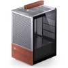 Jonsbo T6 kompiuterio korpusas, Mini-Tower, Mini-ITX, grūdintas stiklas, mediena – Sidabrinis