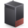 Jonsbo T6 kompiuterio korpusas, Mini-Tower, Mini-ITX, grūdintas stiklas, mediena – Juodas