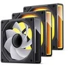 Jonsbo ZK-120BR ARGB Reverse Blade PWM korpuso ventiliatorius, 120mm, 3er-Pack – juodos spalvos
