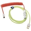 Ducky Premicord Strawberry Frog Coiled Cable susuktas klaviatūros laidas, USB-C į USB-A – 1,8m