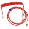 Klaviatūra Ducky Premicord Apple Raudona Coiled Cable susuktas klaviatūros laidas, USB-C į USB-A – 1,8m